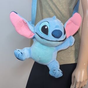 Disney Stitch Plush Crossbody Bag Adjustable Travel Toy Purse Blue Kids Adult